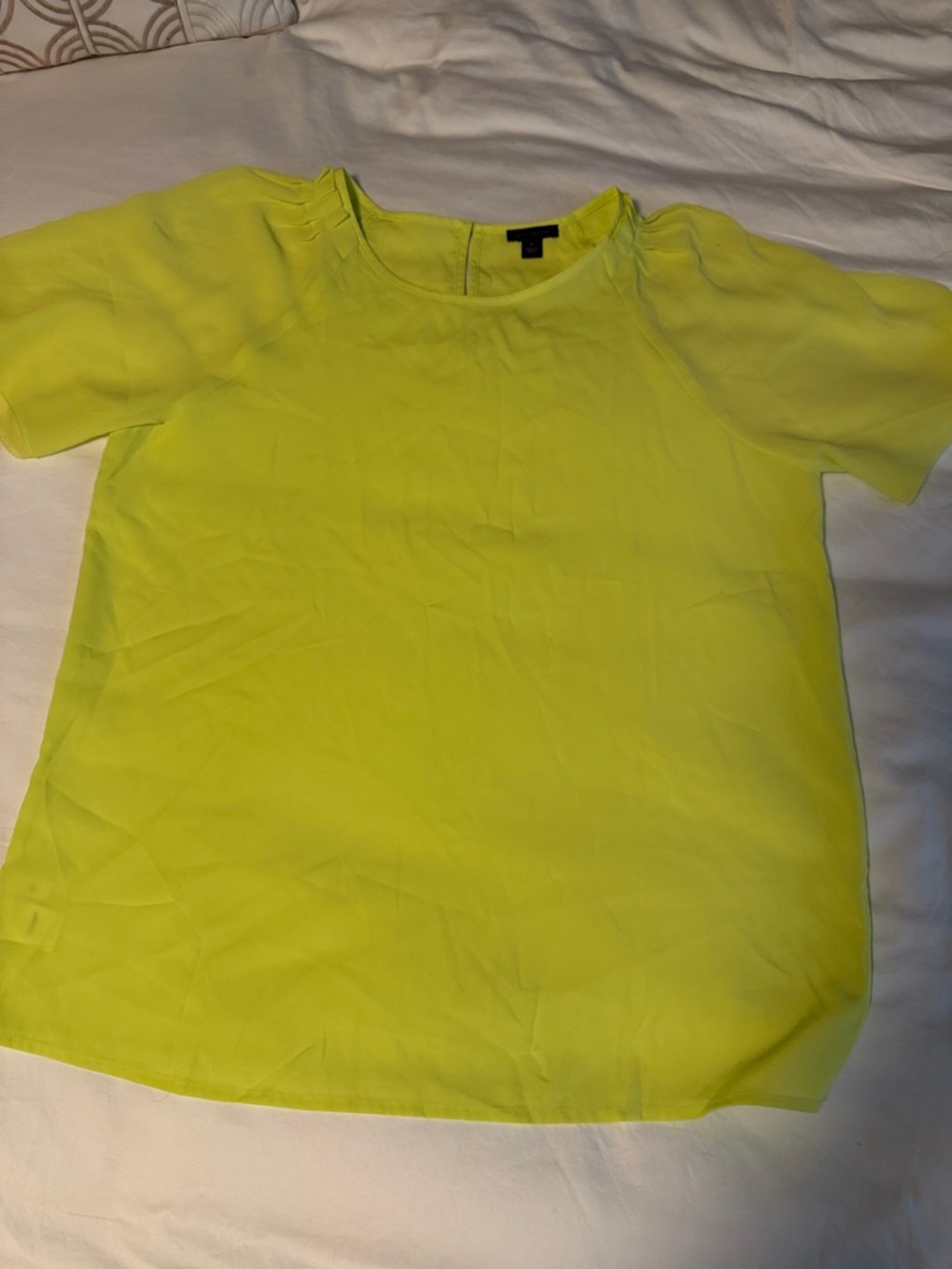 Ann Taylor Neon Yellow Short Sleeve Top